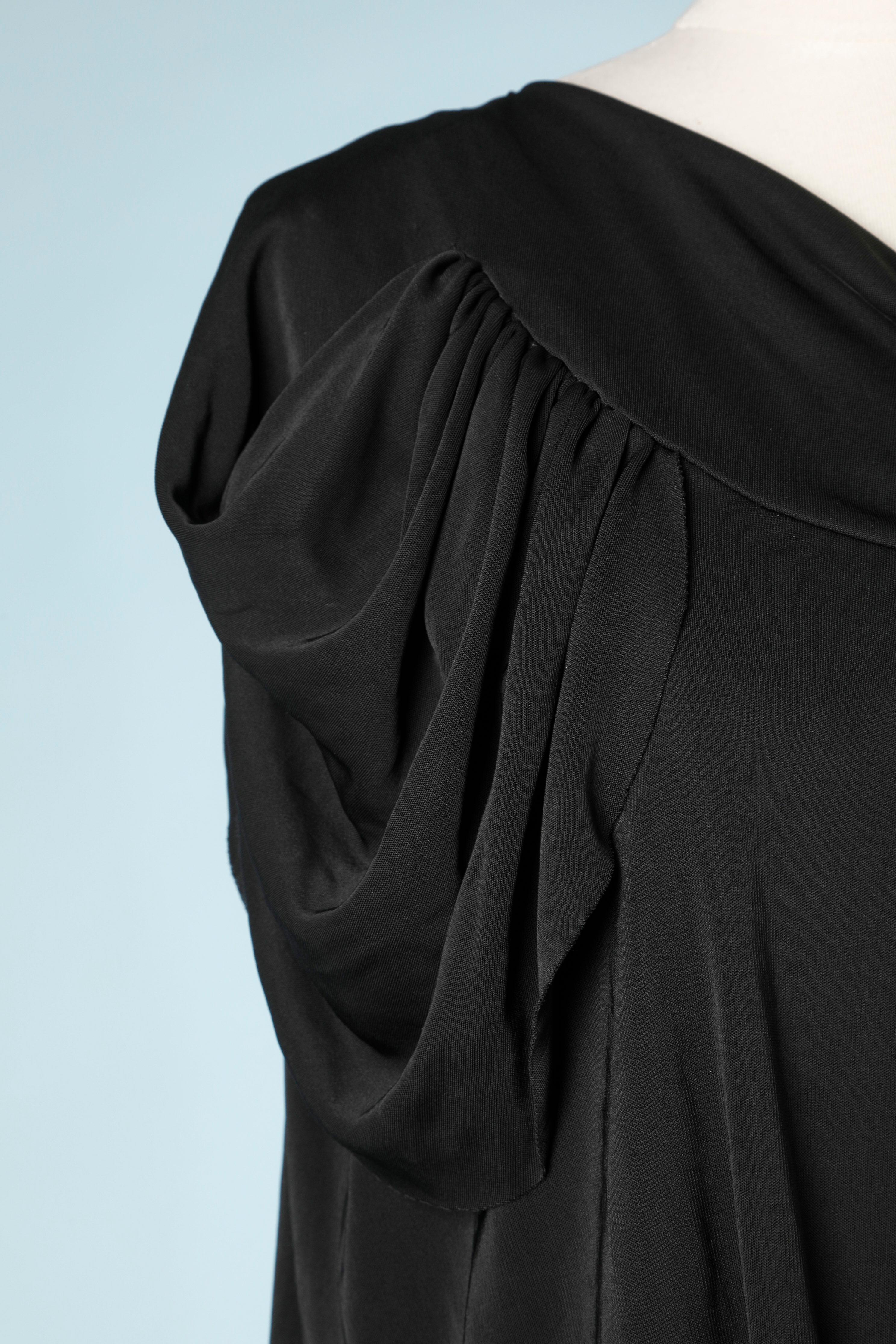 Black draped jersey dress Alberta Ferretti  For Sale 1