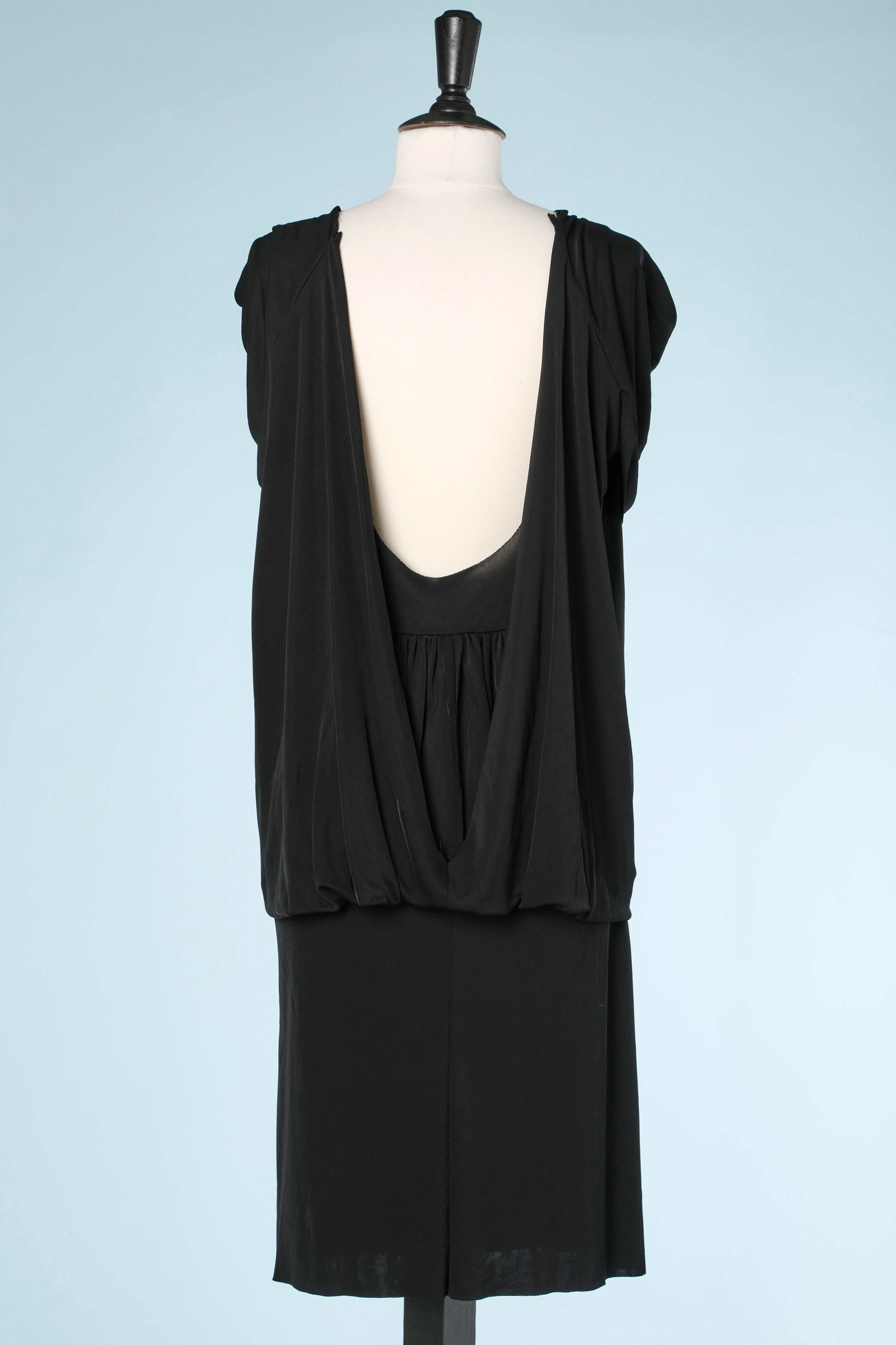 Vestido negro de punto drapeado Alberta Ferretti en venta 2