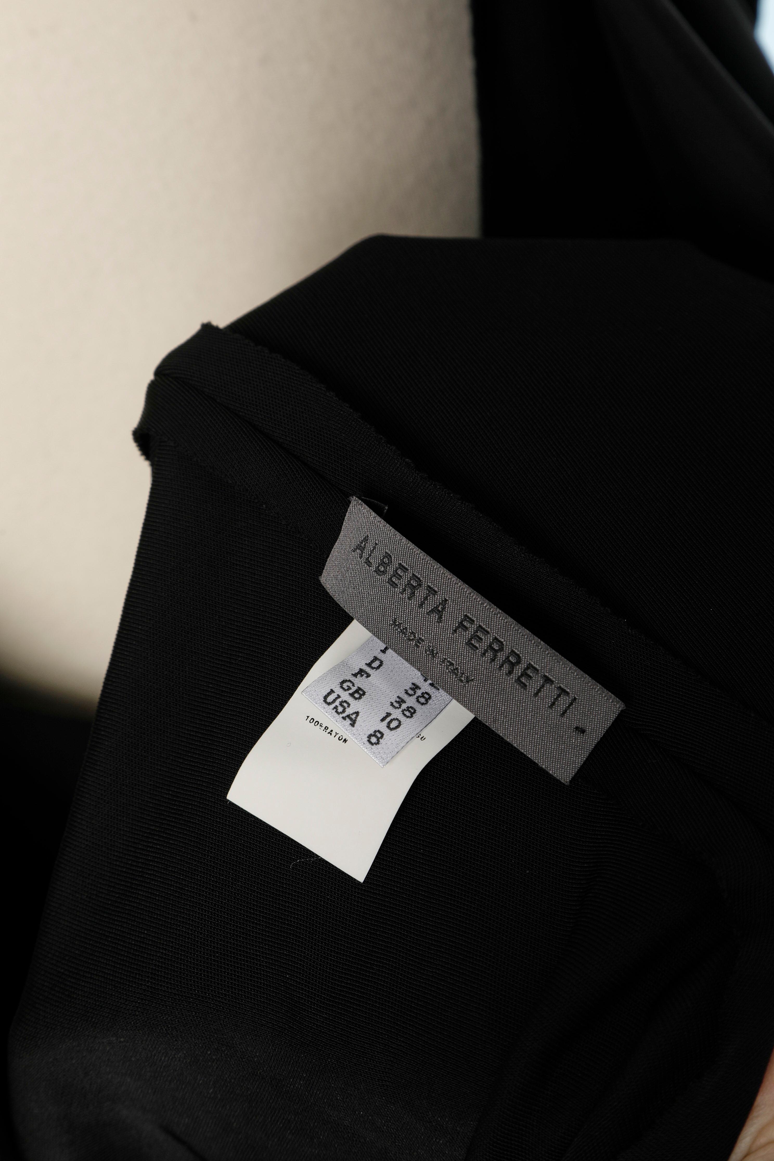 Black draped jersey dress Alberta Ferretti  For Sale 4