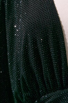 Schwarzes drapiertes Abendkleid aus Jersey mit schwarzem Strassstein ALEXANDRE VAUTHIER