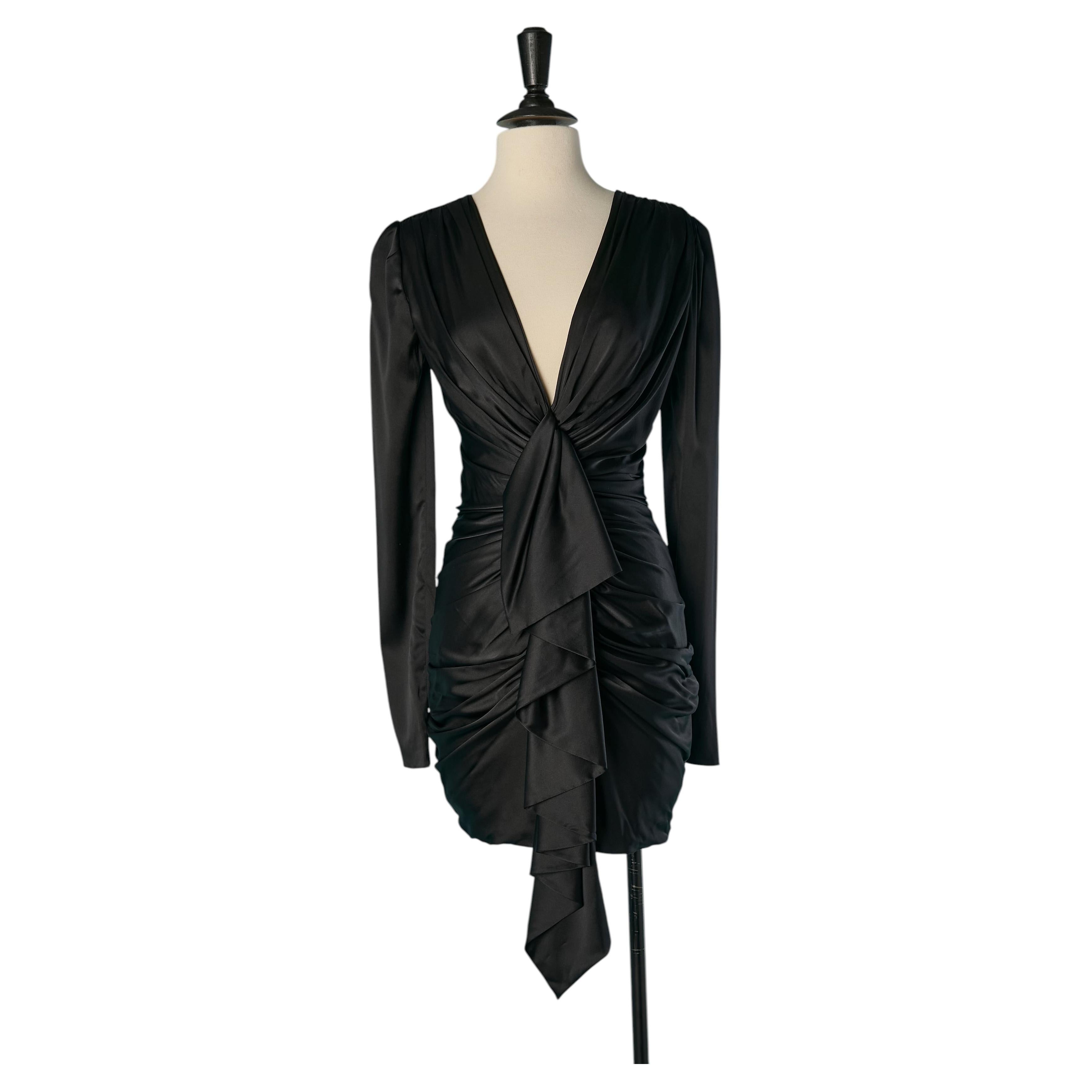 Schwarzes drapiertes Cocktailkleid aus Seide ALEXANDRE VAUTHIER