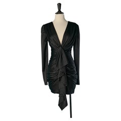 Black draped silk cocktail dress ALEXANDRE VAUTHIER