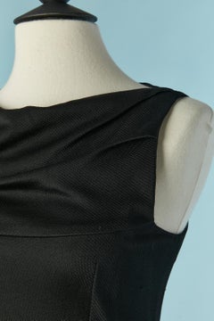 Black draped sleeveless cocktail dress BALENCIAGA