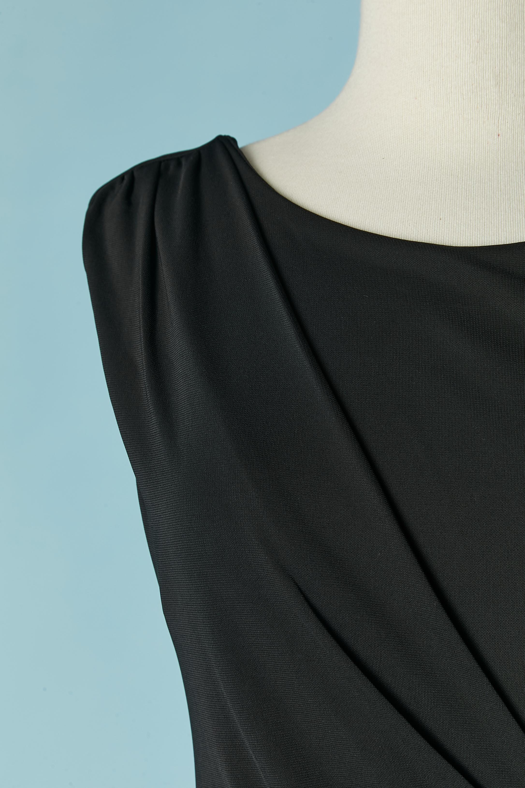 Vestido de noche negro drapeado sin mangas DONNA KARAN Negro en venta