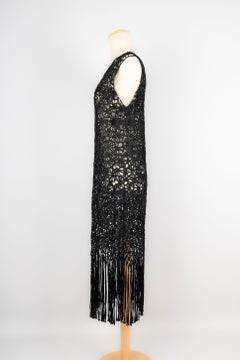 Black Dress from Ribbon Work, 1930s-1940s