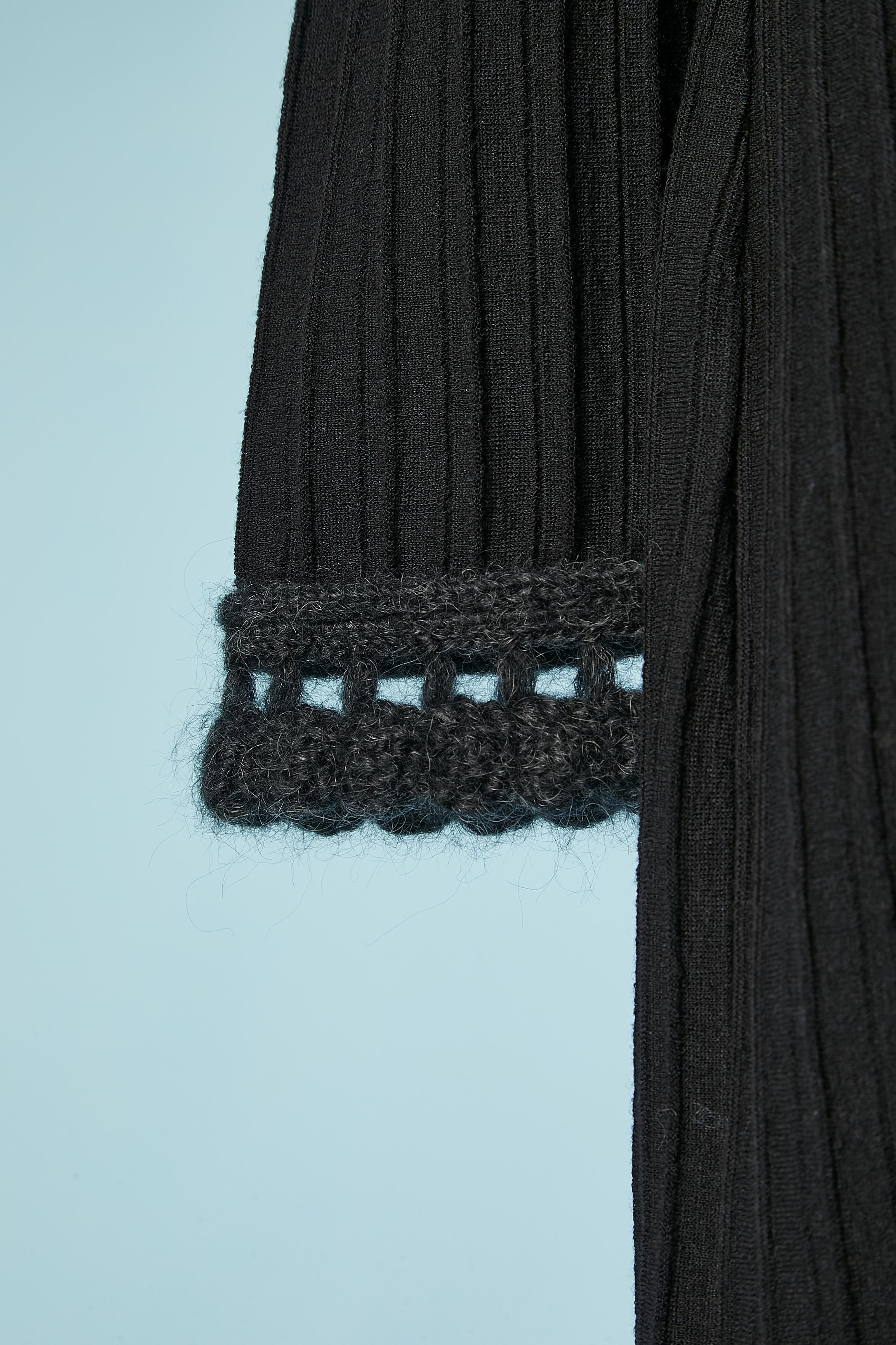 Women's Black dress in two differents kind of knit Chanel  For Sale