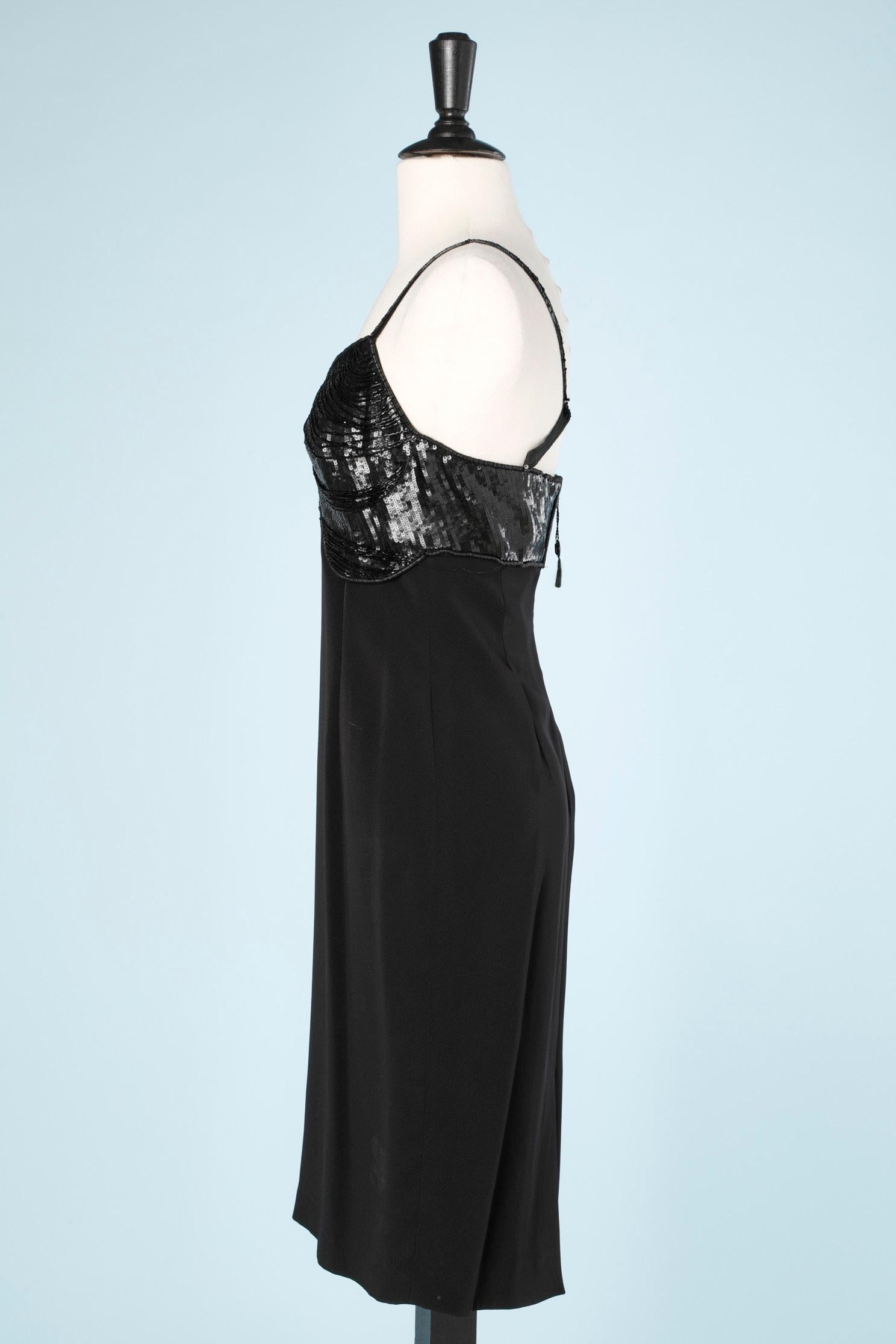 Women's Black dress with embroidered bust Alma Couture  For Sale