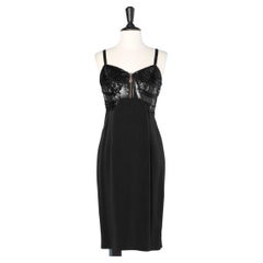 Black dress with embroidered bust Alma Couture 