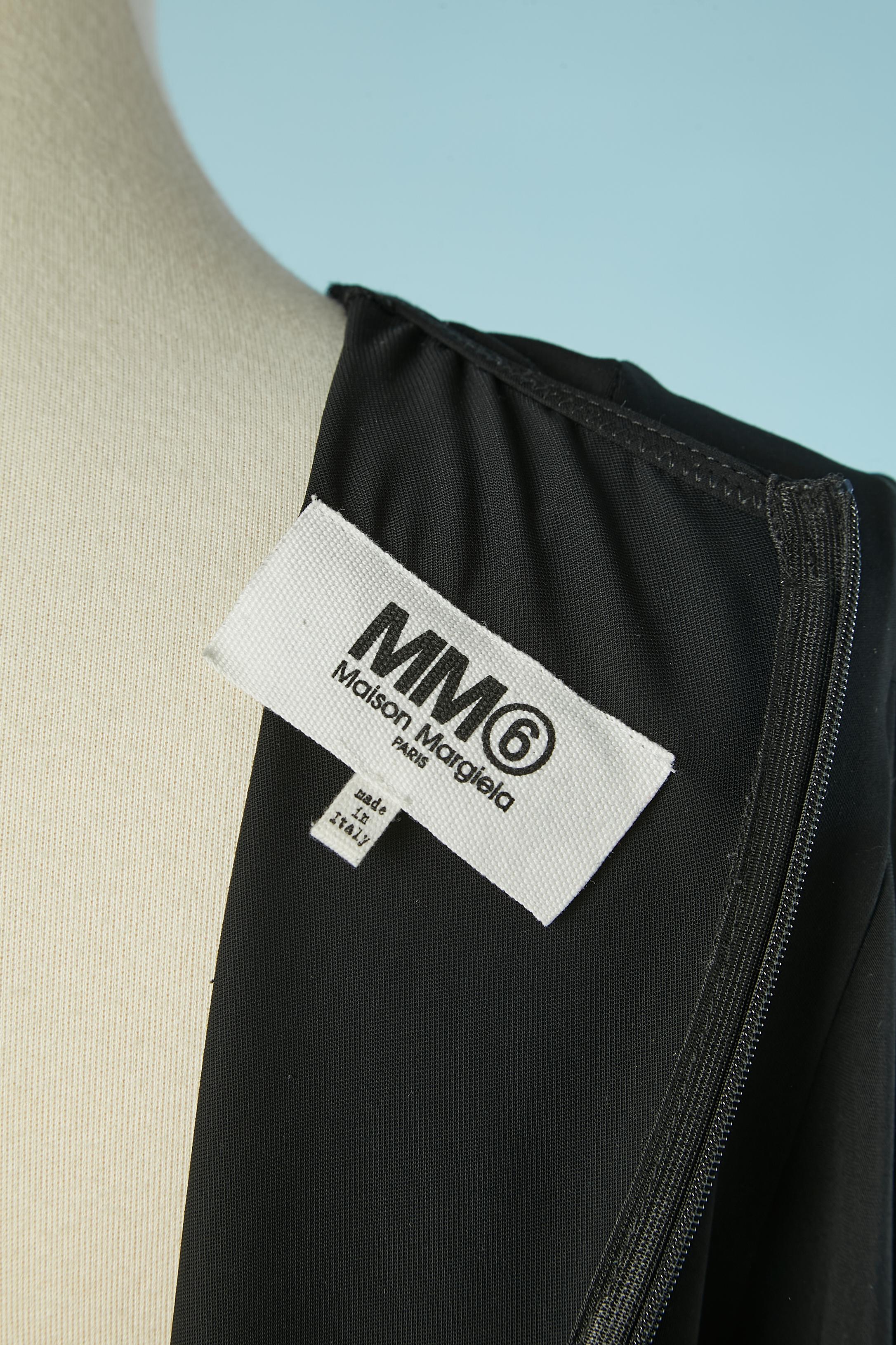 Robe noire à manches volantées MM6 Maison Margiela en vente 1