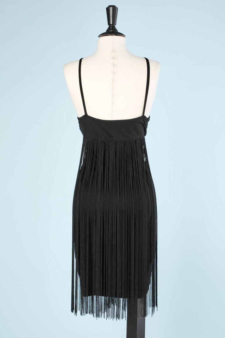 Black dress with sequins, beads and fringes Douce France For Sale at ...