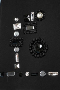 Black dress with Swarovski Rhinestone and passementerie Marc Jacob Resort 2016