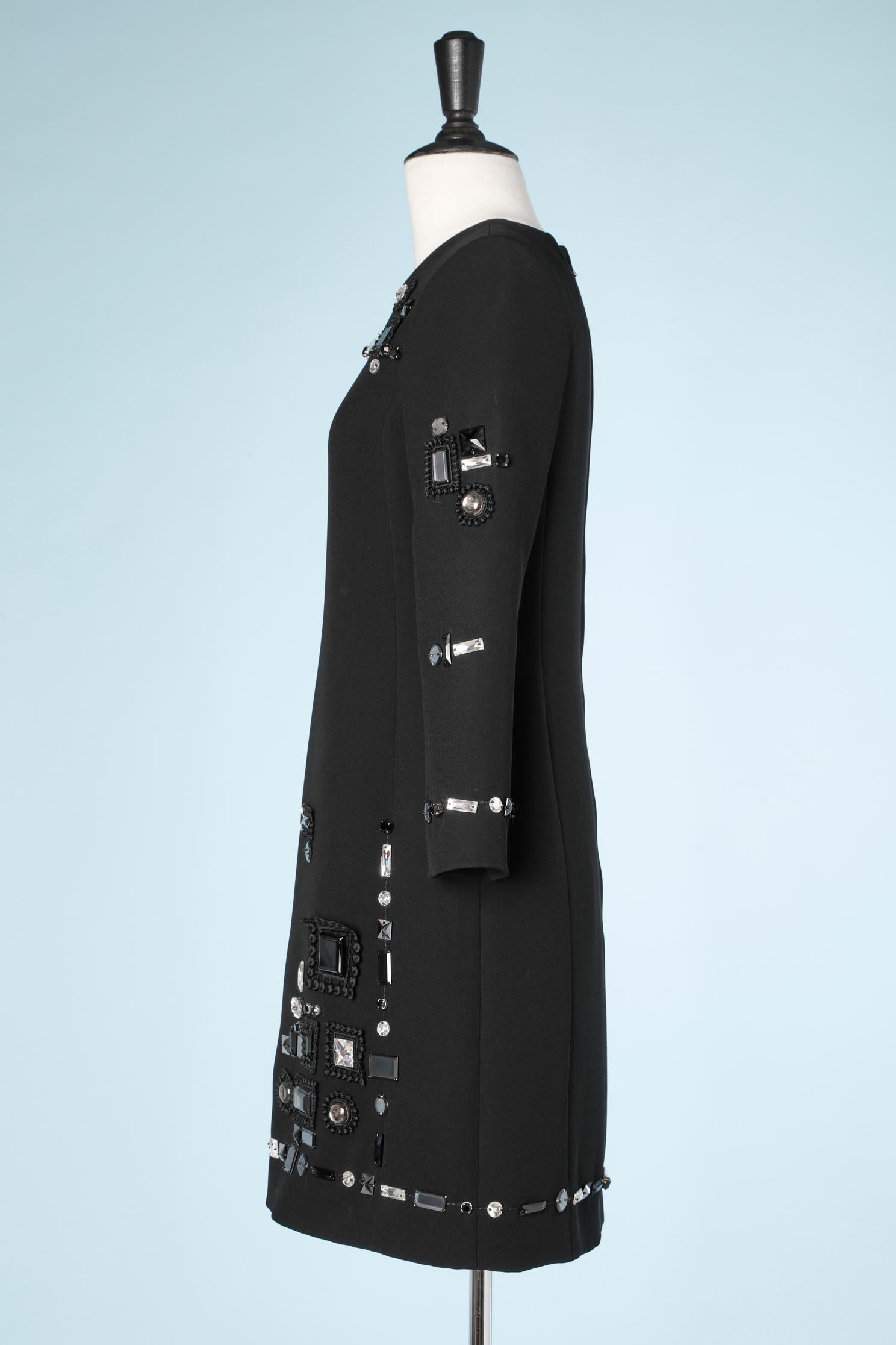 Black dress with Swarovski Rhinestone and passementerie Marc Jacob Resort 2016 For Sale 2