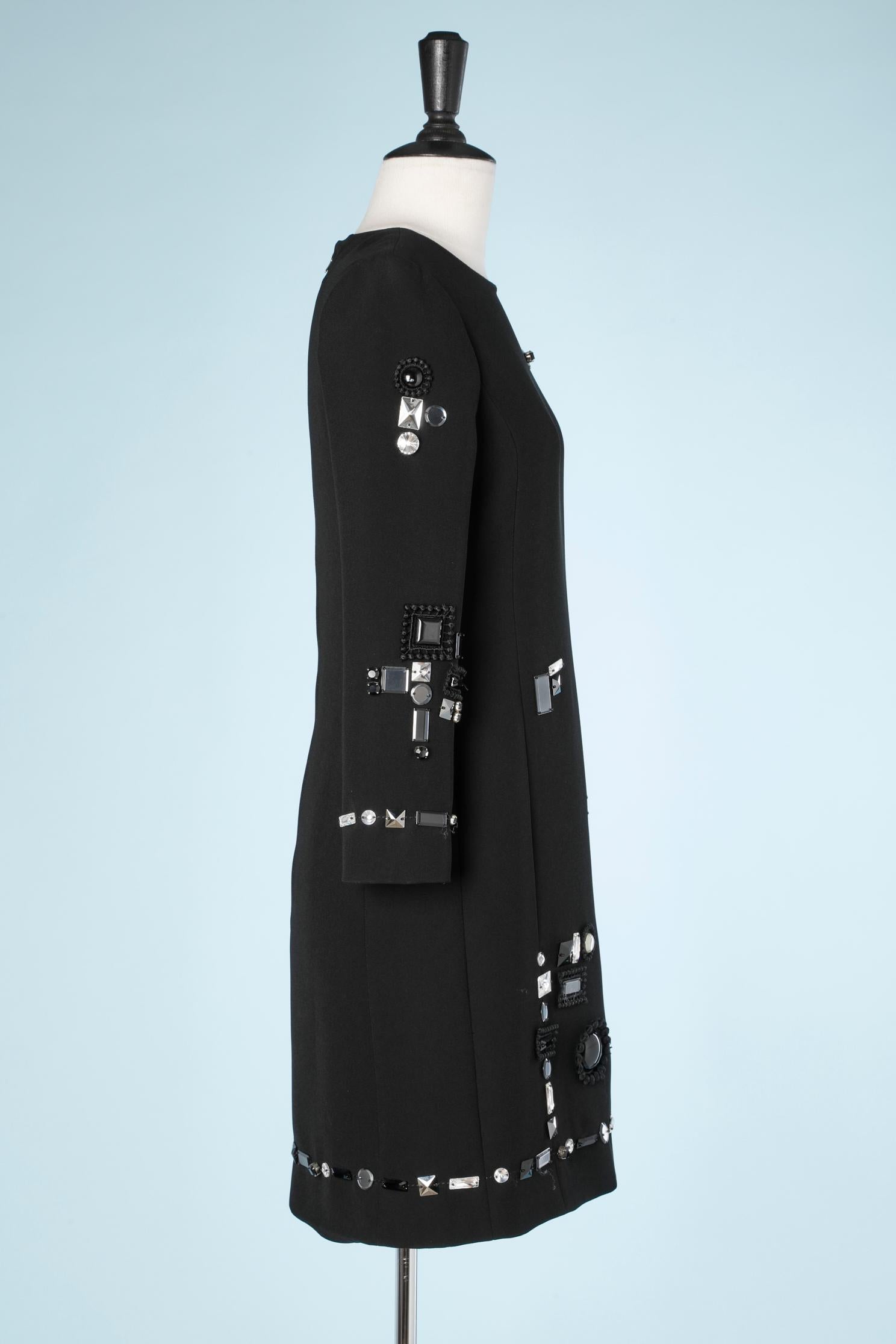 Black dress with Swarovski Rhinestone and passementerie Marc Jacob Resort 2016 For Sale 4