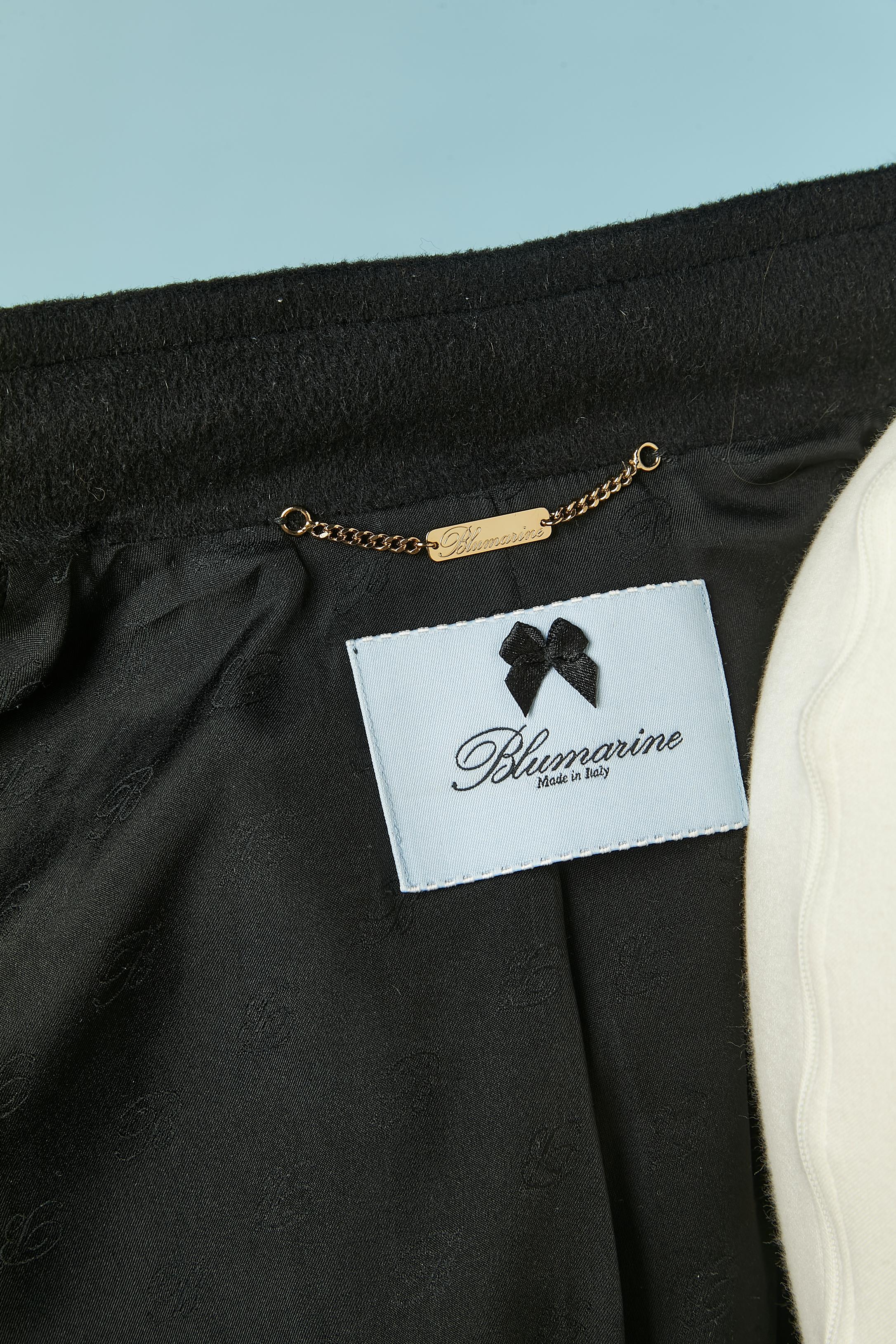 Black duffle-coat with hood with fur edge BLUMARINE For Sale 4