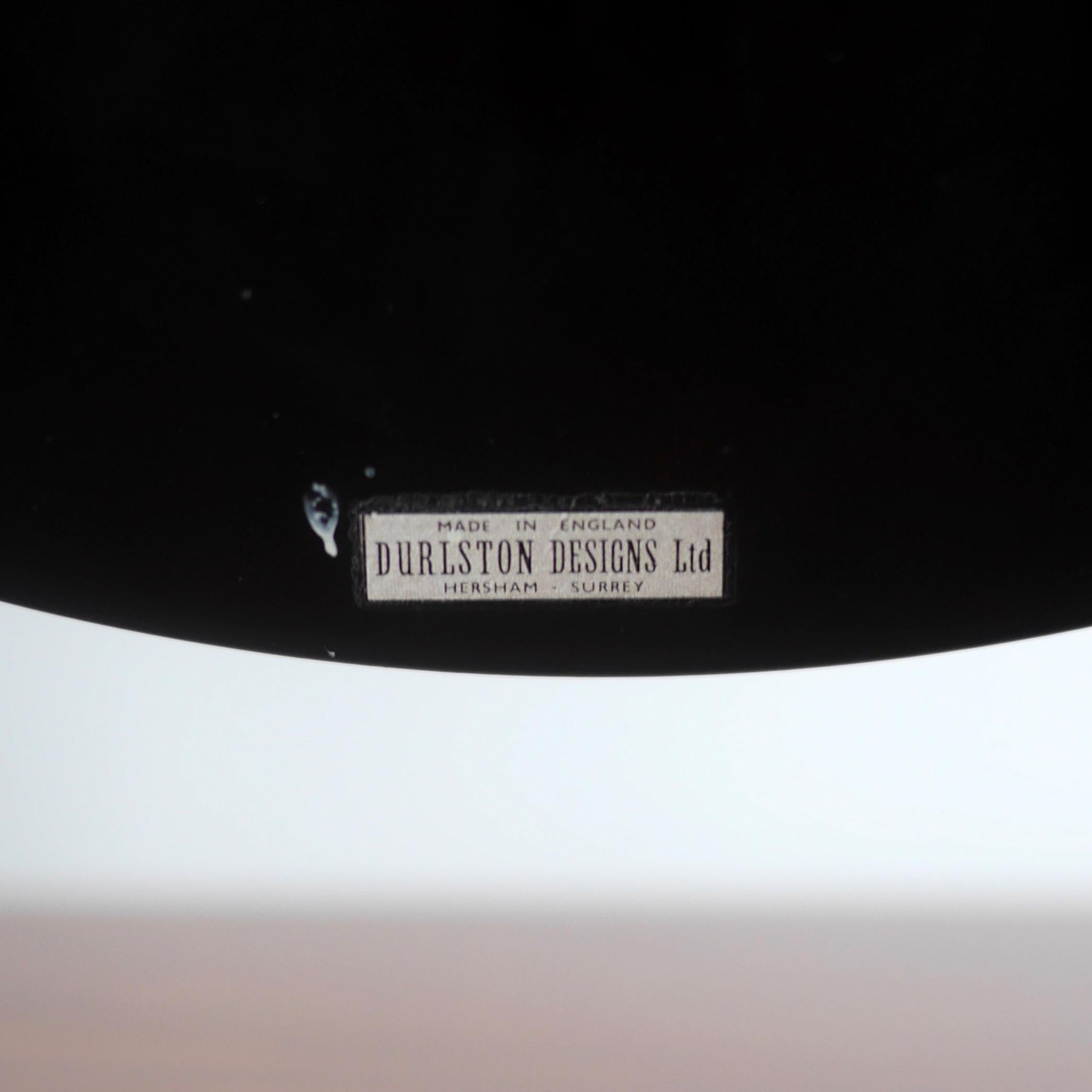 British Black Durlston Circular Vanity Mirror, circa 1968 For Sale