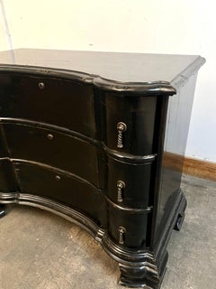 Black Dutch Style Chest of Drawers with Bronze Pulls