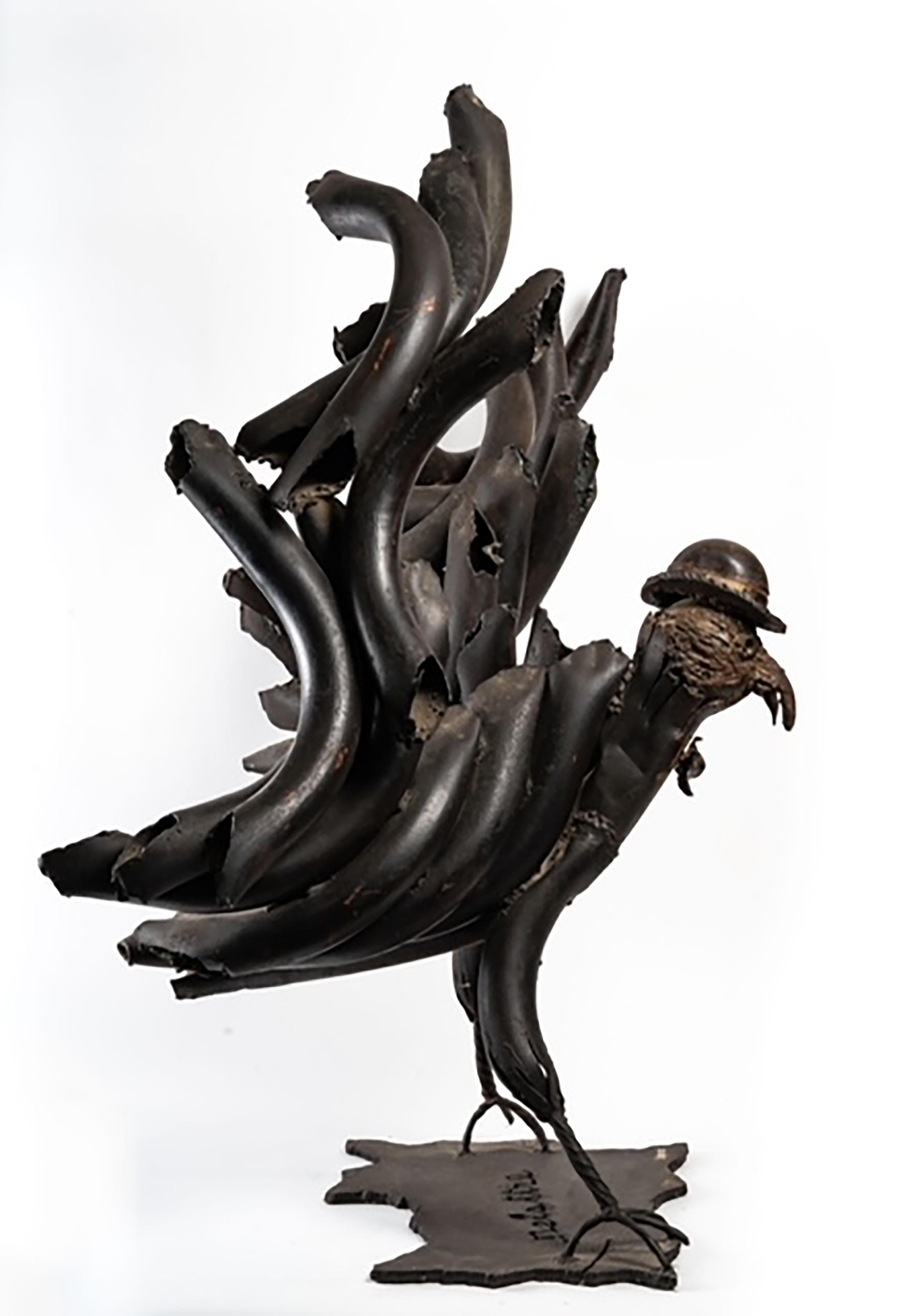 Aigle noir - Sculpture en fer à souder - Jean Alexandre Delattre - Epoque XXème Excellent état - En vente à CRÉTEIL, FR