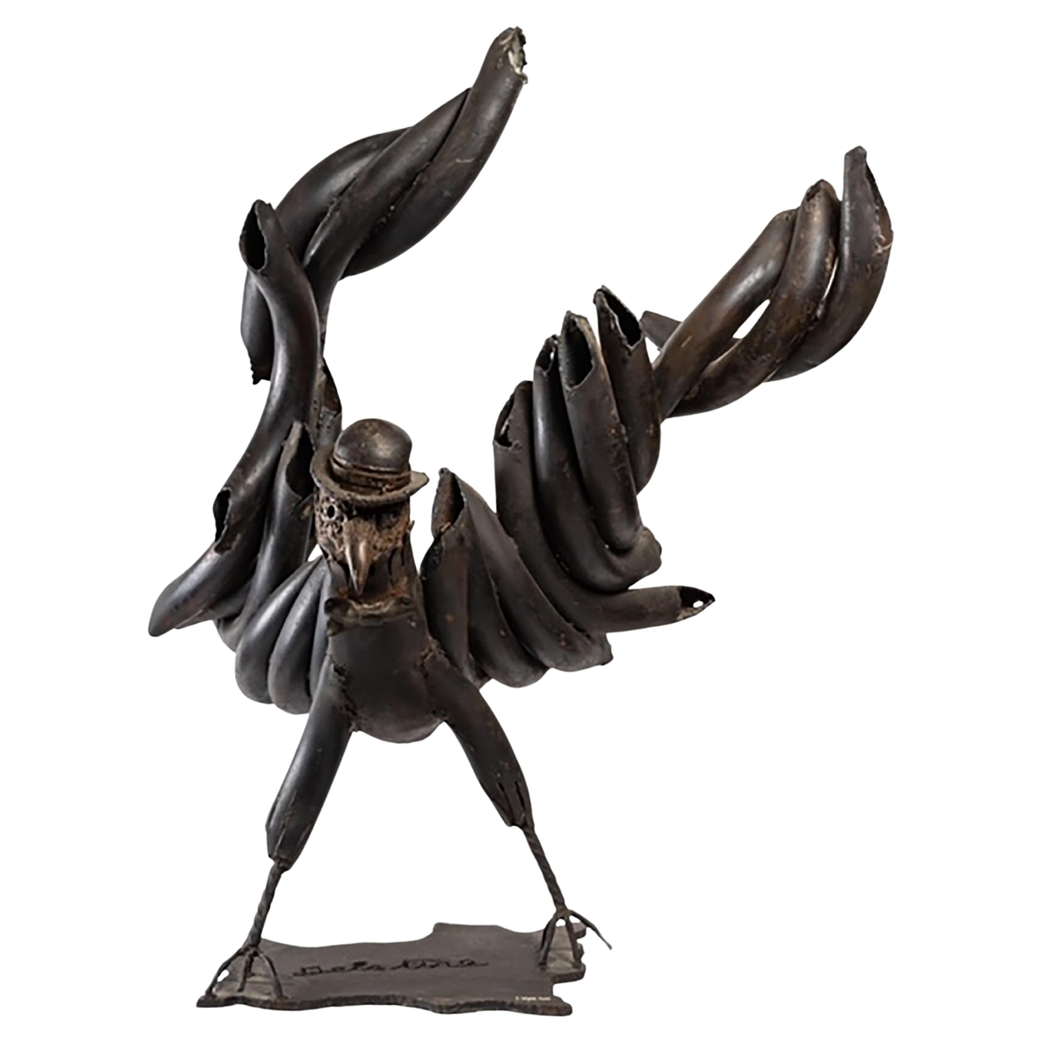 Black Eagle - Soldering Iron Sculpture - Jean Alexandre Delattre - Period XXth For Sale