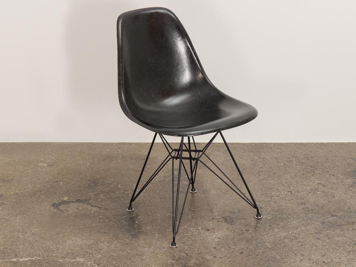 American Black Eames for Herman Miller Shell Chair on Eiffel Base