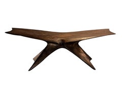 Black Earth Bank aus geschnitztem Eichenholz mit Bienenwachs-Finish by Daniel Soffia