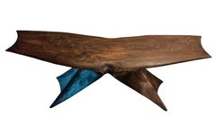 Black Earth Bench in Carved Oak Wood with Beewax Finish by Daniel Soffia