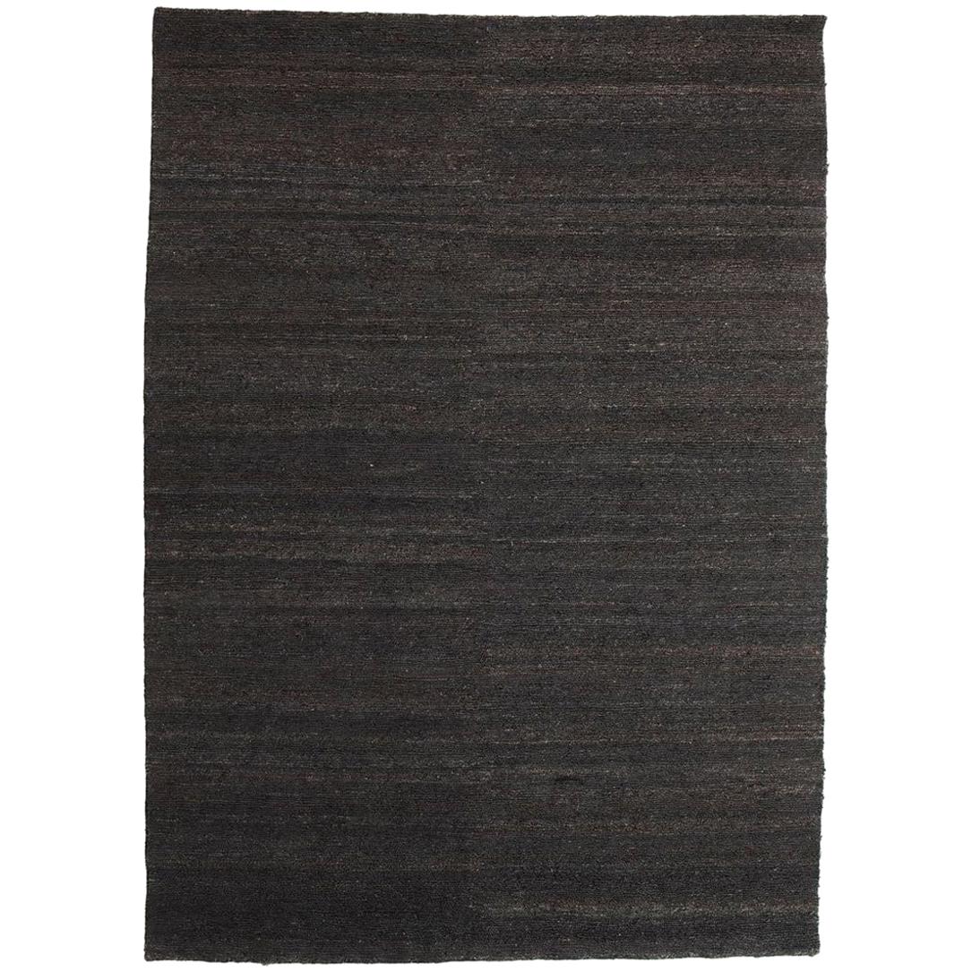 Black Earth Rug in Hand Knotted Jute by Nani Marquina & Ariadna Miquel, Small