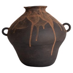 Handcrafted Rustic Brown Ceramic Vase, Unique Wild Clay Decoration