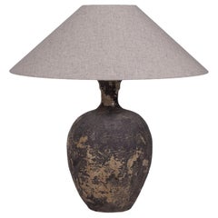 Black Earthenware Long Neck Vase Lamp