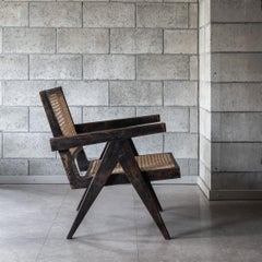 Black easy armchair by Pierre Jeanneret, 1960s, India
