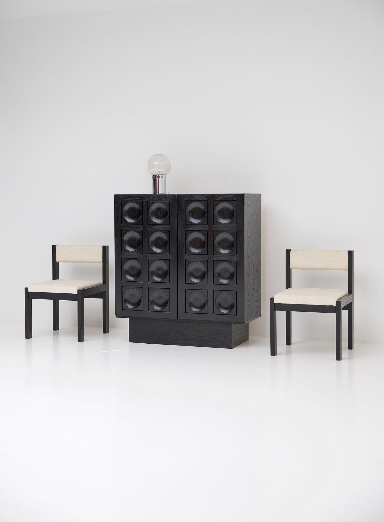 Black Ebonized Brutalist Bar Cabinet, 1970s 4