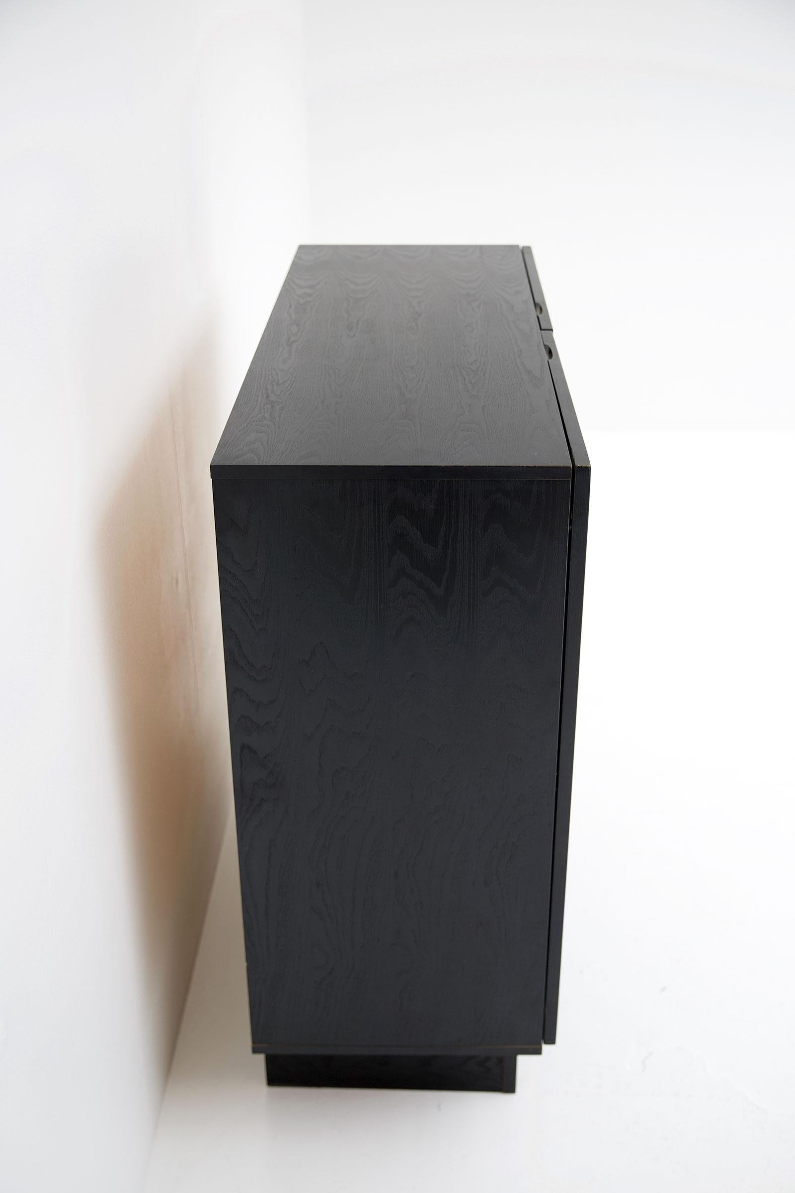 Black Ebonized Brutalist Bar Cabinet, 1970s 5