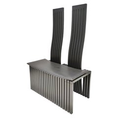 Black Ebonized Beech Bench with Back by Paolo Piva for BROSS, Italy, 1980s