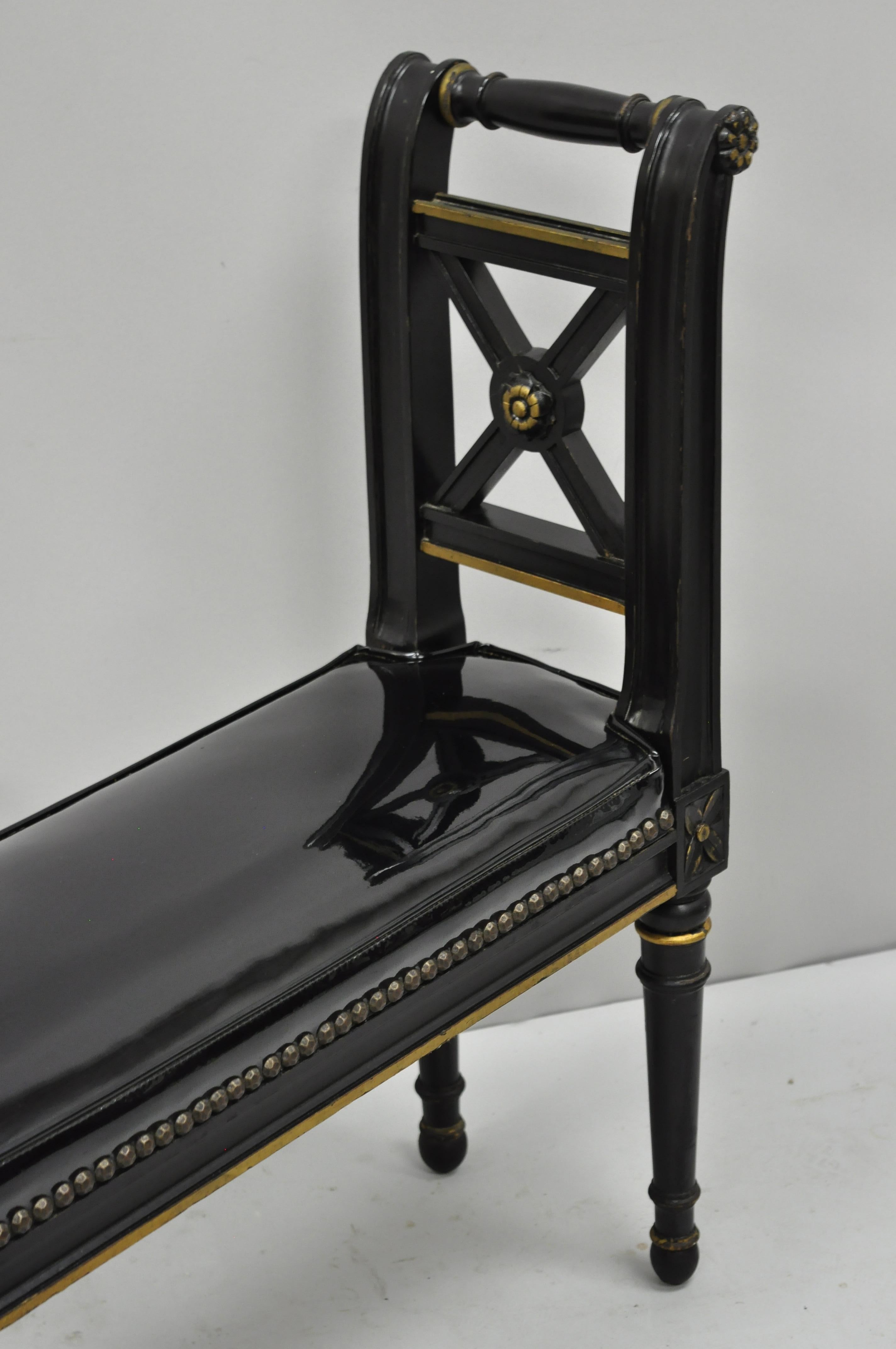 narrow black bench