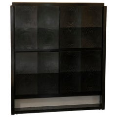 Black Ebonized Oak Cabinet and Dry Bar, Belgium, 1970s