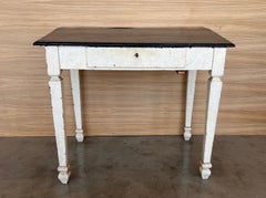 Black Ebonized Wood “Architect Desk” Table with drawer, France