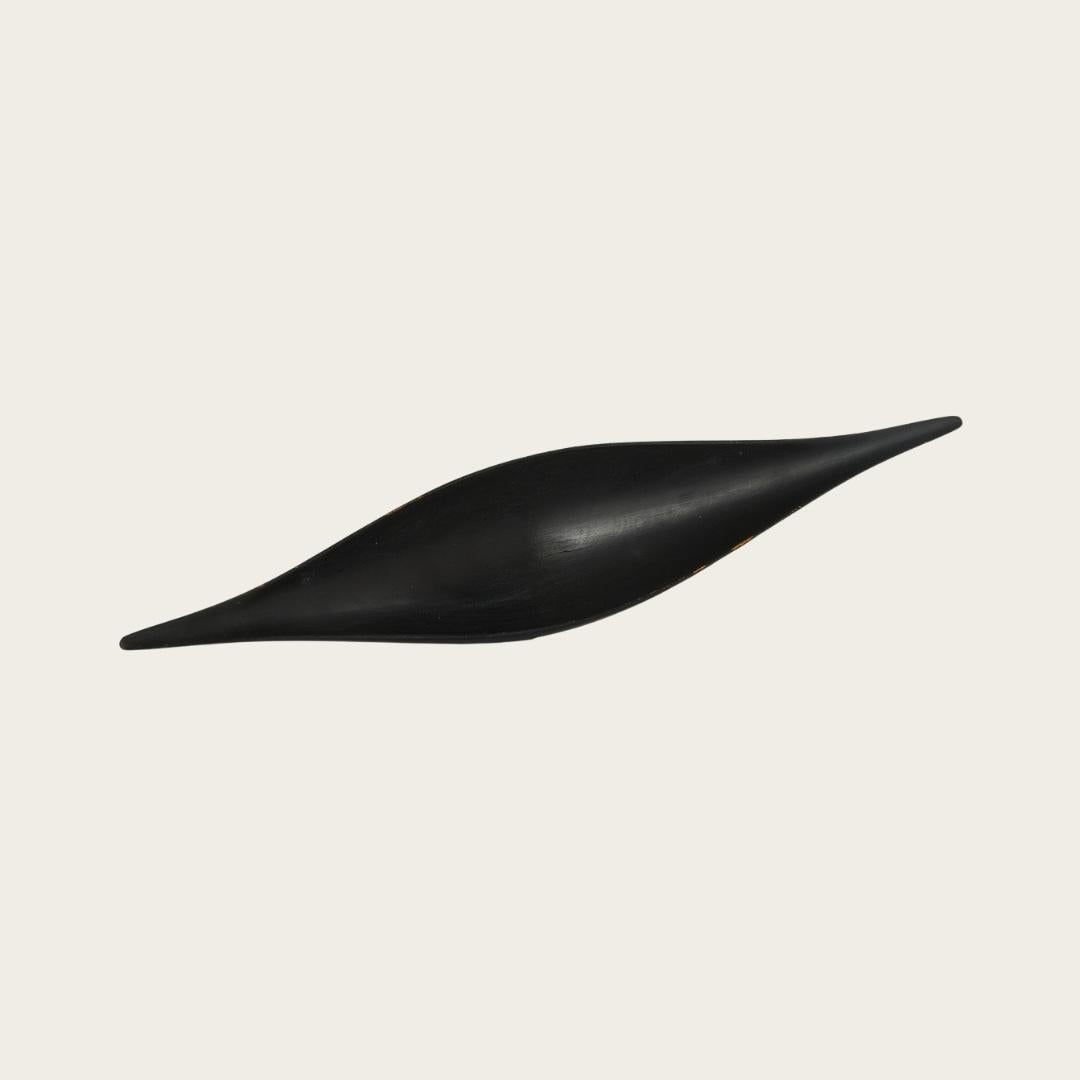 Swedish Black Ebonized Wood Sculptural Bowl by Johnny Mattson For Sale
