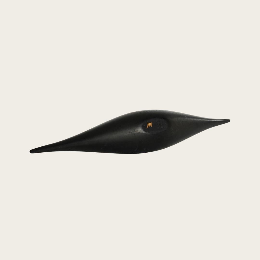 Black Ebonized Wood Sculptural Bowl by Johnny Mattson In Good Condition For Sale In Brooklyn, NY