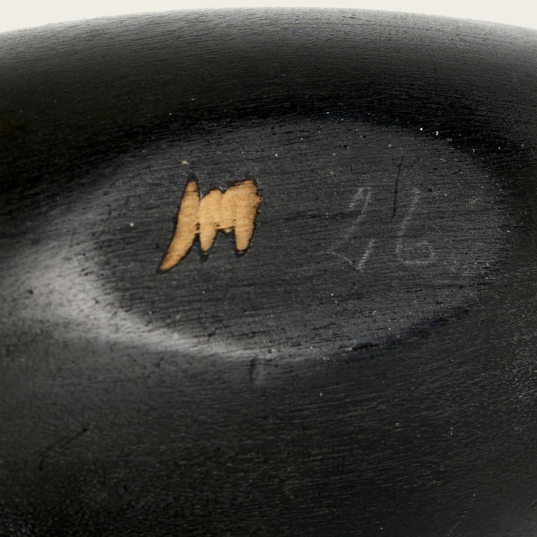 Mid-20th Century Black Ebonized Wood Sculptural Bowl by Johnny Mattson For Sale
