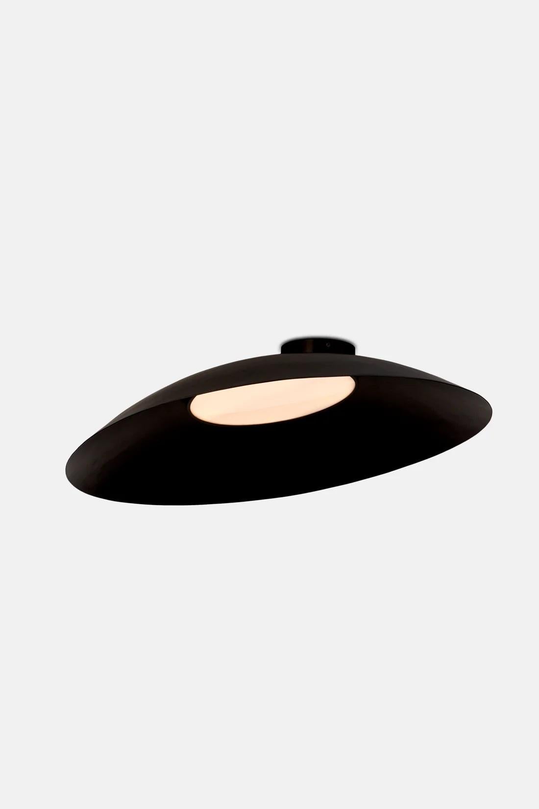 Lámpara de techo de acero inoxidable Black Eclipse de Hatsu Indio en venta