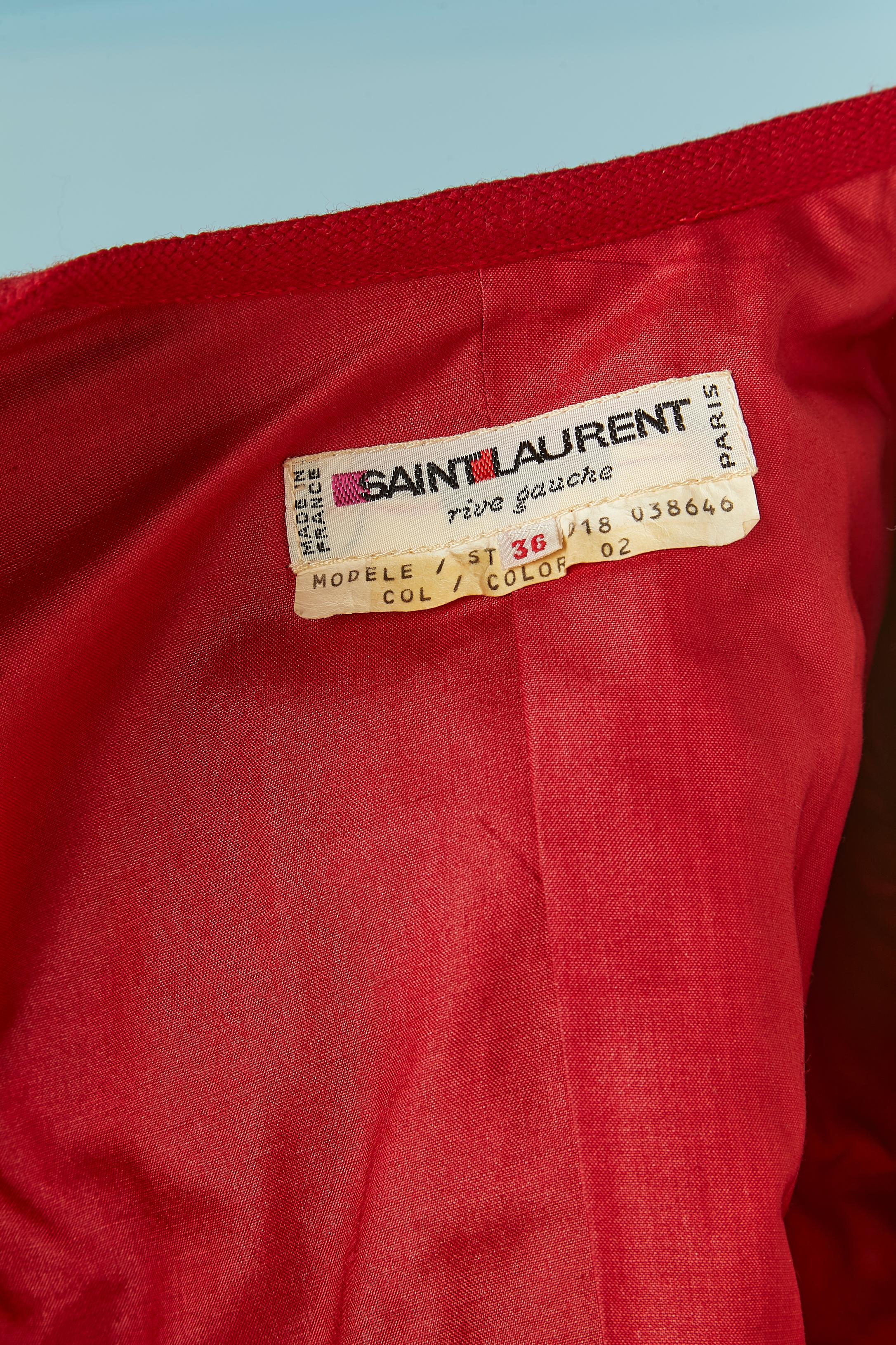 Giacca boléro nera con bordi rossi Saint Laurent Rive Gauche in vendita 1