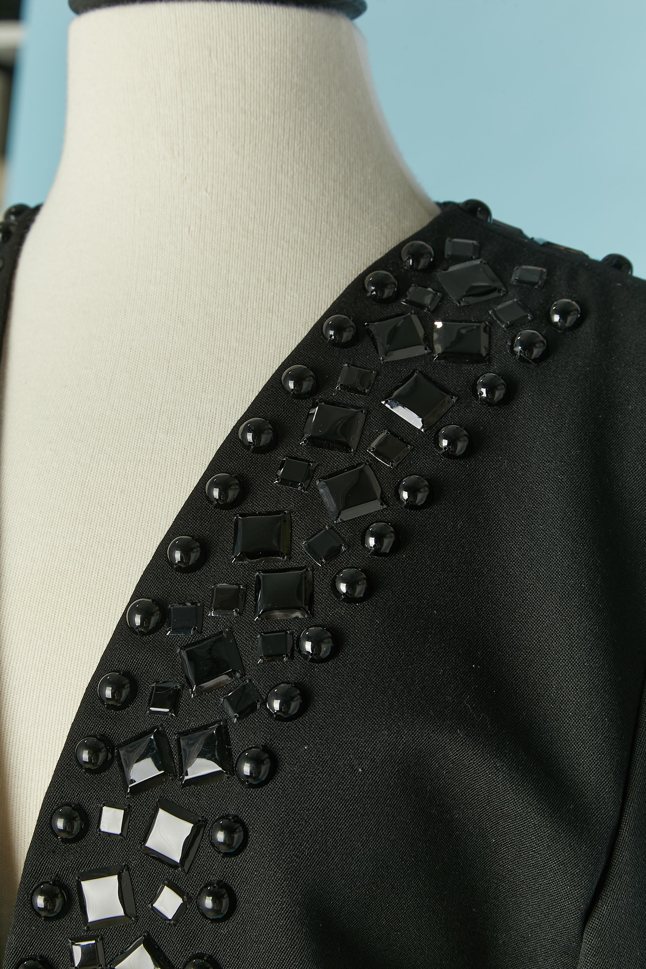 Schwarzer Boléro mit schwarzen Cabochons von Rand zu Rand GIVENCHY Nouvelle Boutique im Zustand „Hervorragend“ im Angebot in Saint-Ouen-Sur-Seine, FR