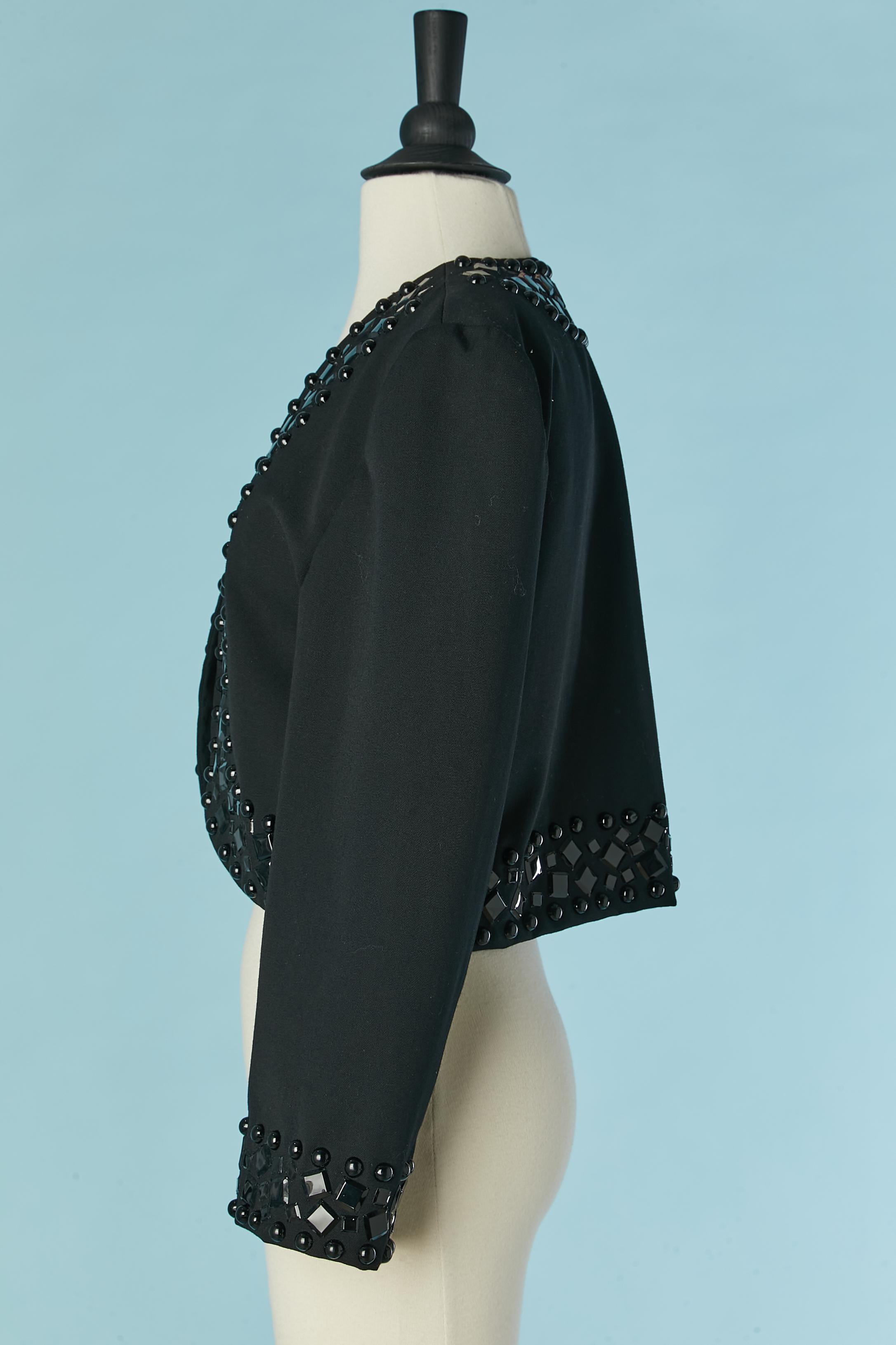 Schwarzer Boléro mit schwarzen Cabochons von Rand zu Rand GIVENCHY Nouvelle Boutique im Angebot 1