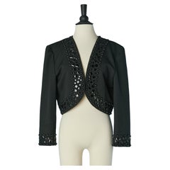 Bolero negro de borde a borde con cabujones negros GIVENCHY Nouvelle Boutique