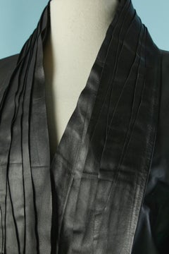 Black edge to edge leather jacket JEAN-CLAUDE JITROIS