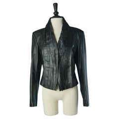 Black edge to edge leather jacket JEAN-CLAUDE JITROIS