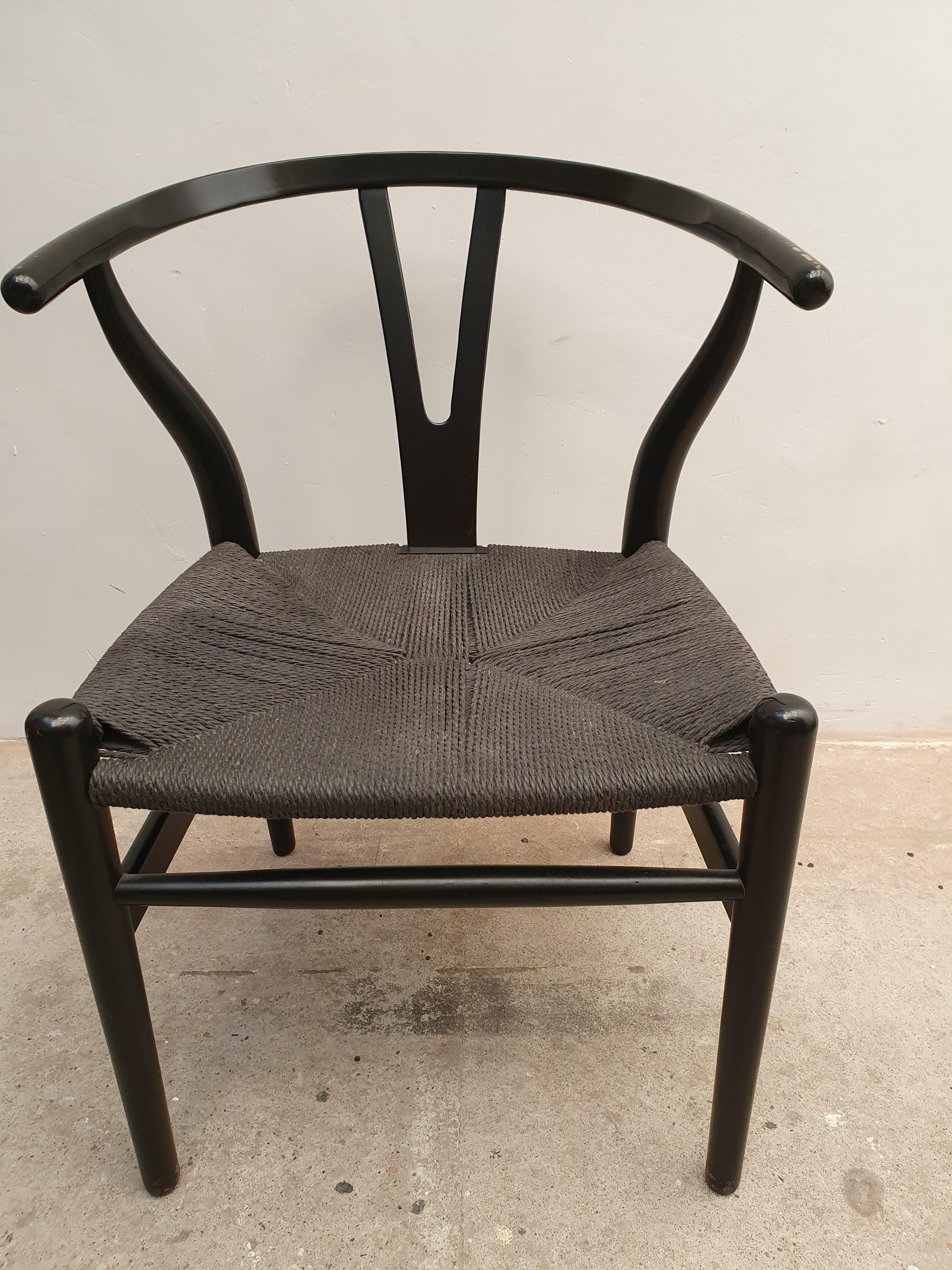 Black Edition Wishbone Chair CH24, 1980s 2