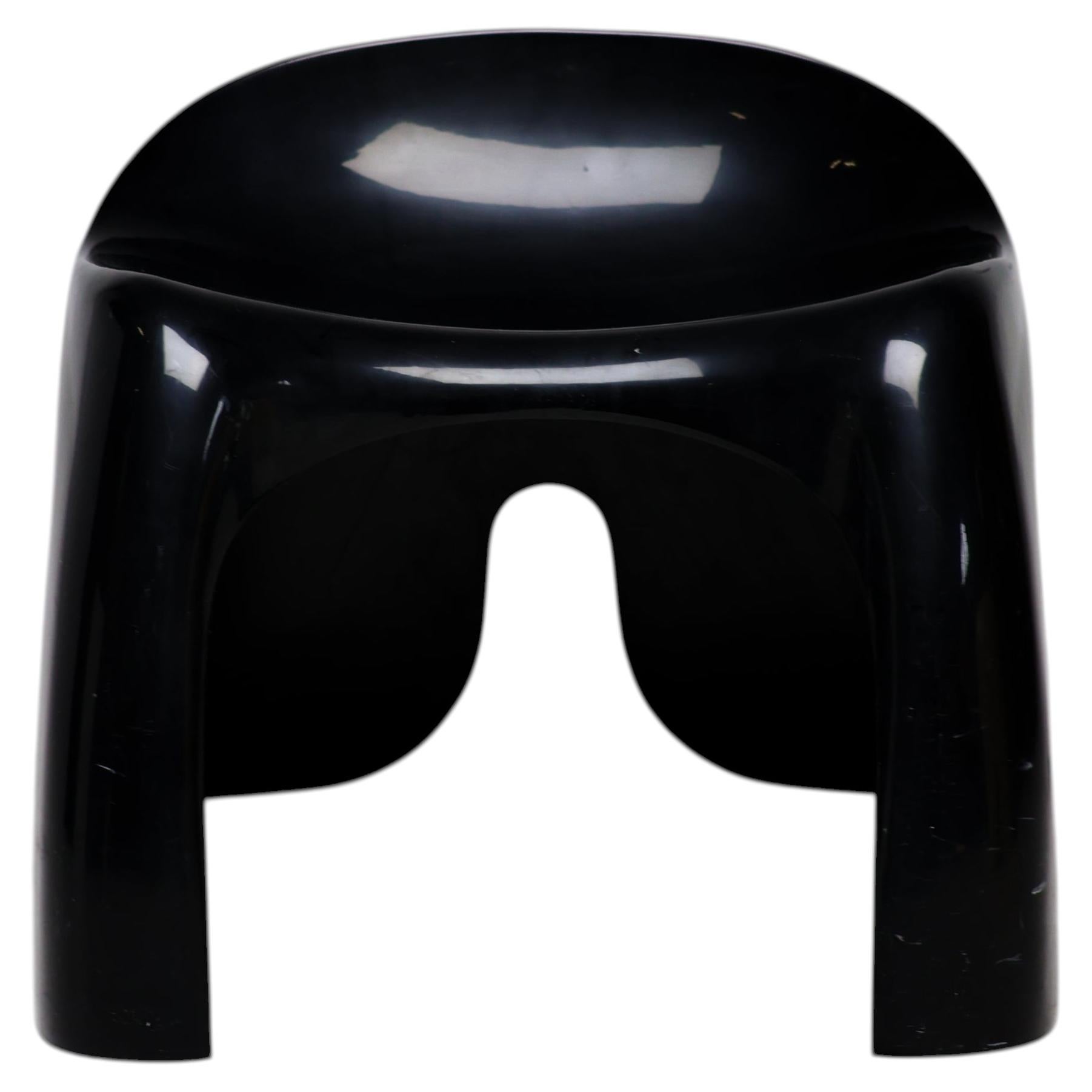 Black Efebo Stool – Sculptural Italian Design by Stacy Dukes, Italy, 1970s