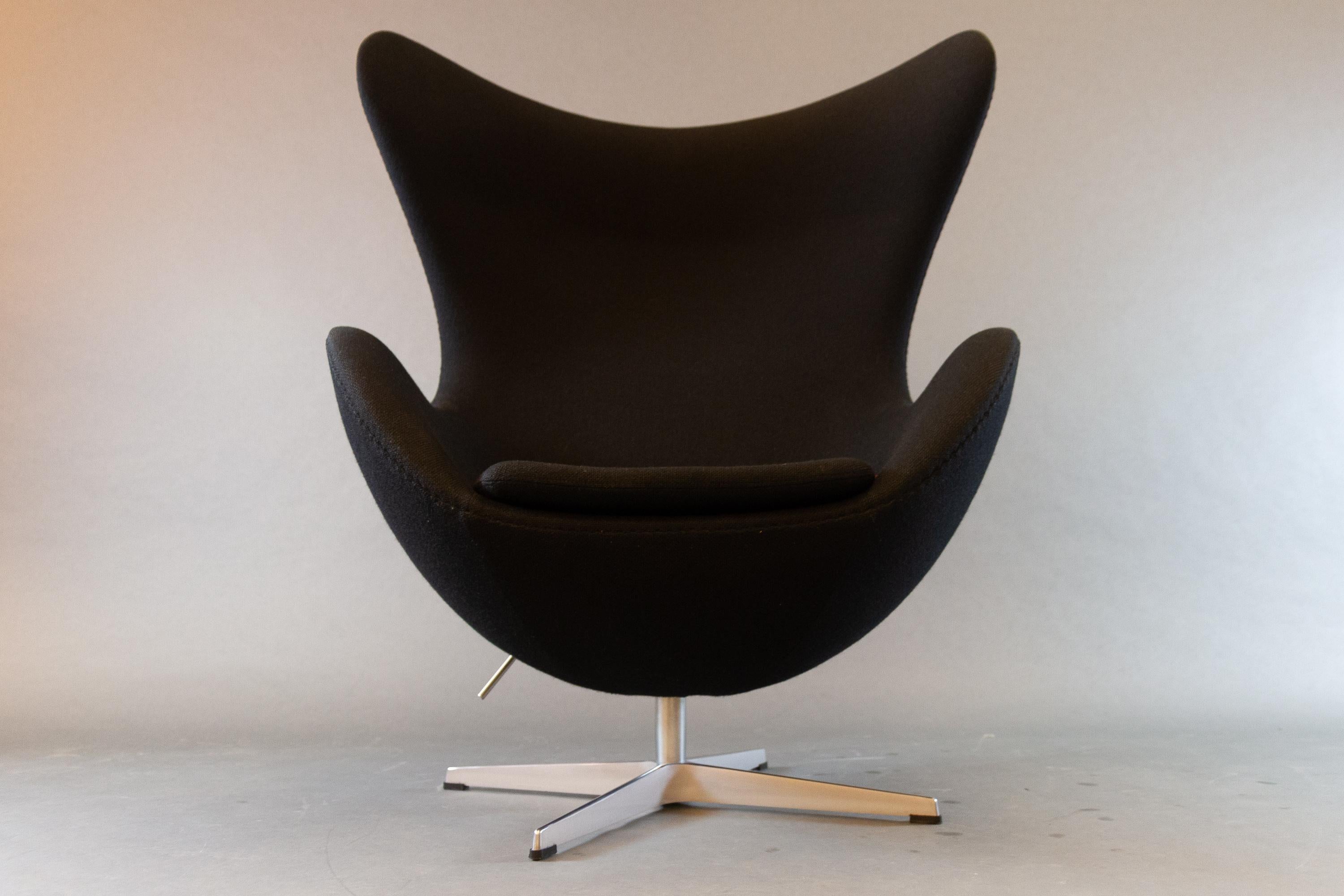 Black egg chair 3316 by Arne Jacobsen for Fritz Hansen, 2007.
This is the single most iconic piece of Danish design ever made. The egg chair model 3316, in Danish 