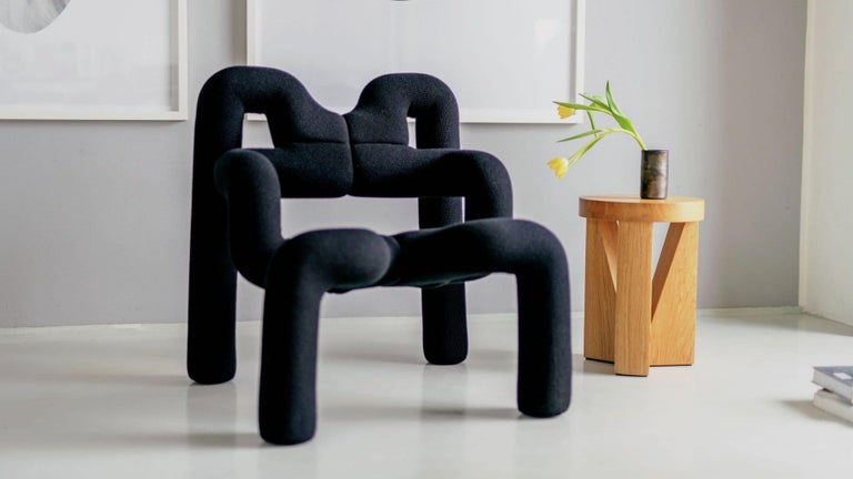 Black Ekstrem Lounge Chair by Terje Ekström, Varier Stokke, Norway, 1984  For Sale at 1stDibs