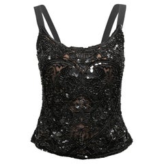 Elie Saab nero con top senza maniche impreziosito Taglia EU 38